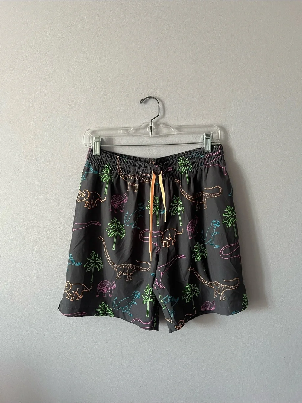 chubbies Swim Shorts with Neon Dinosaur Print